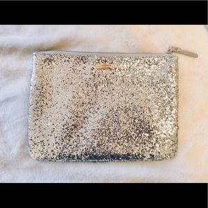 Kate Spade Silver Glitter Clutch